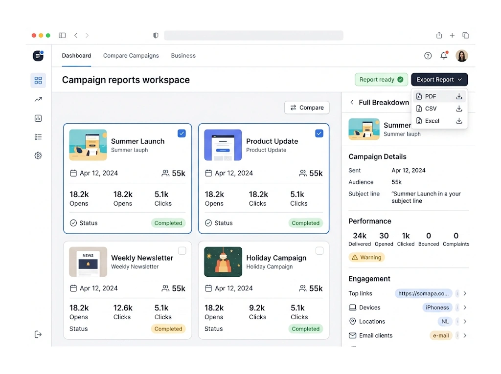 GetBiz Campaign campaign reports & dashboard