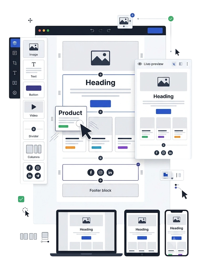 Drag-and-Drop Builder — GetBiz Campaign