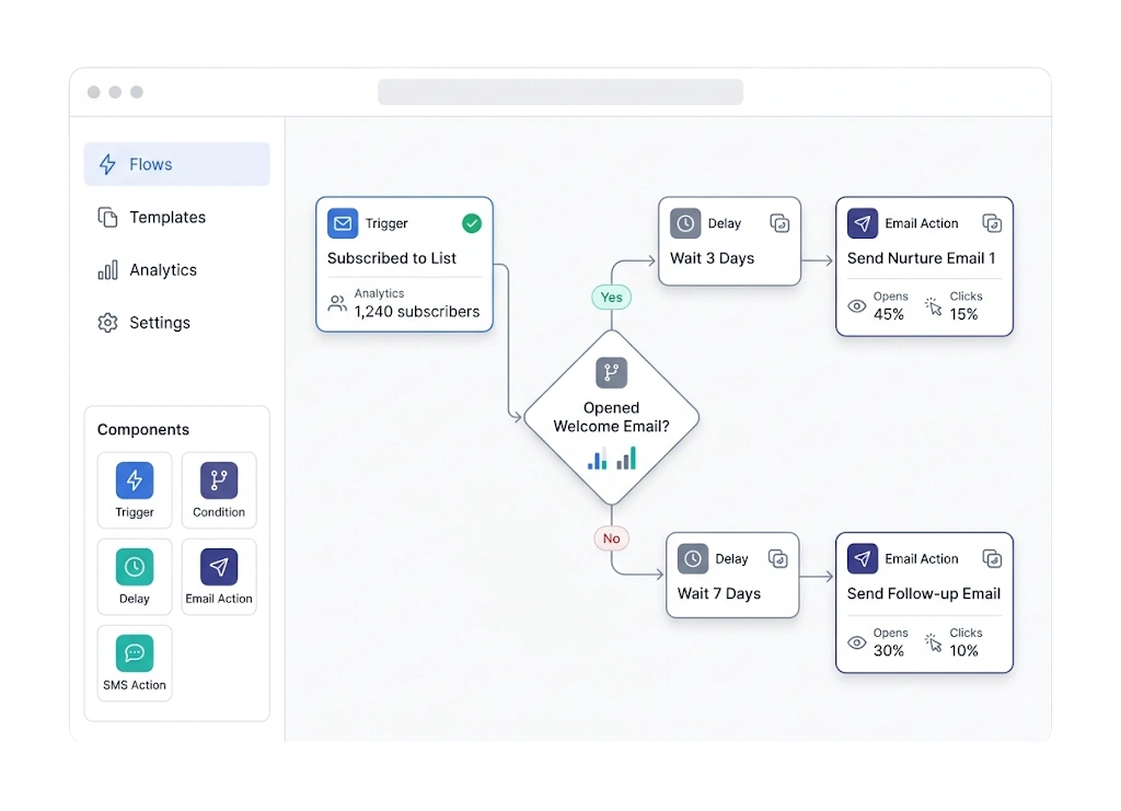 Build flows without code.