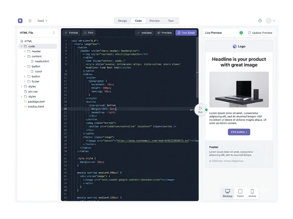 GetBiz Campaign html / code editor