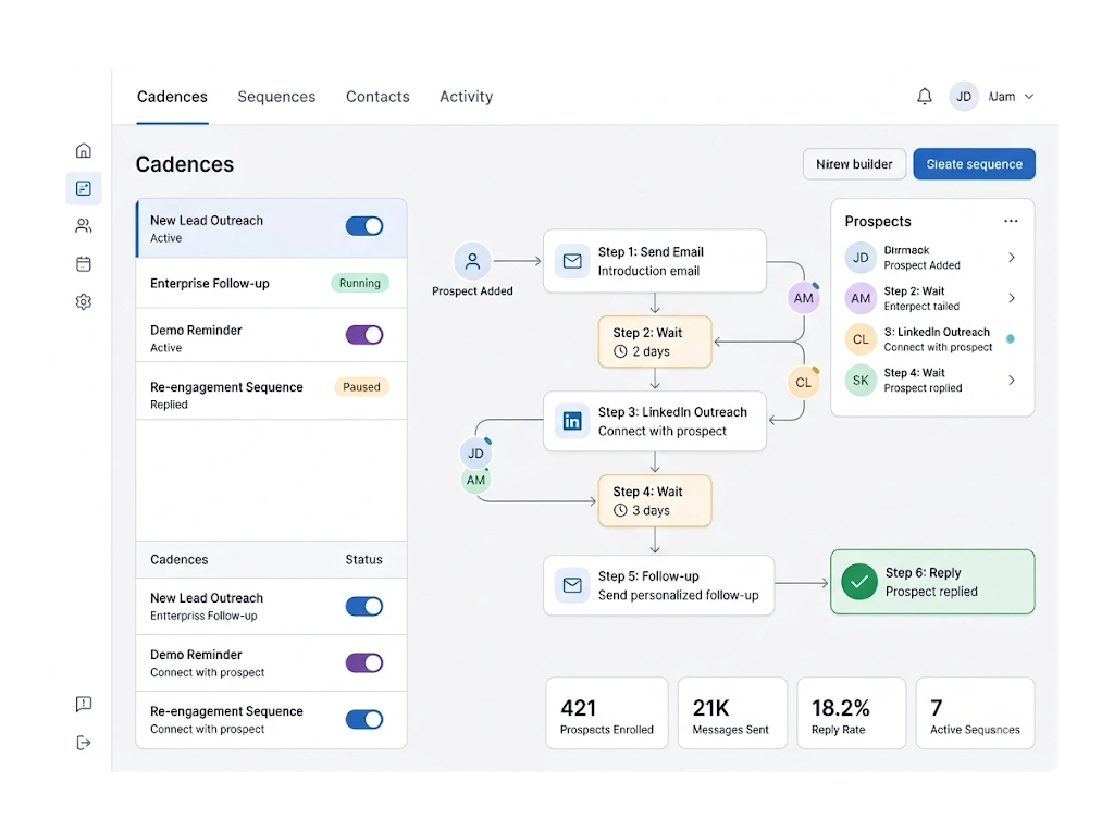 CRM sales cadences