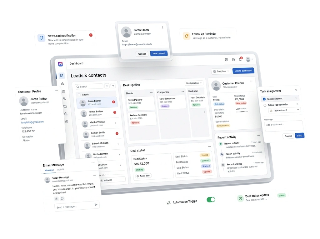GetBiz CRM dashboard