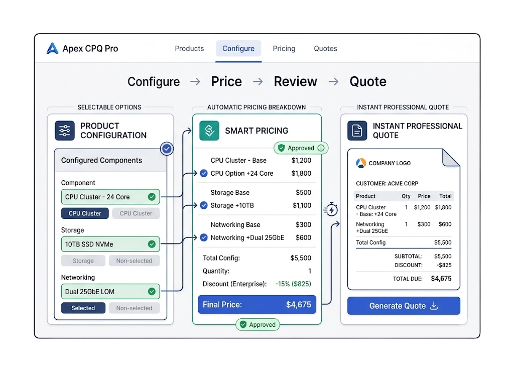 Quote in seconds with CPQ.