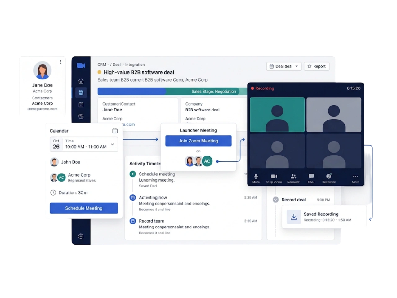 GetBiz CRM zoom meeting integration