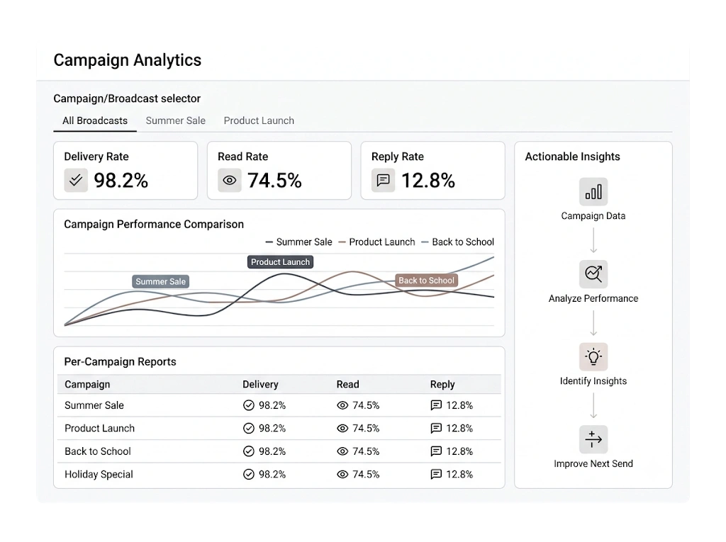 GetBiz WhatsApp campaign analytics