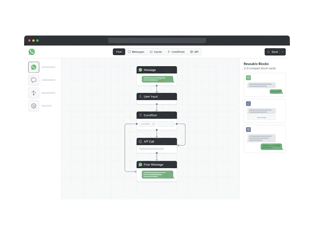 GetBiz WhatsApp visual flow builder